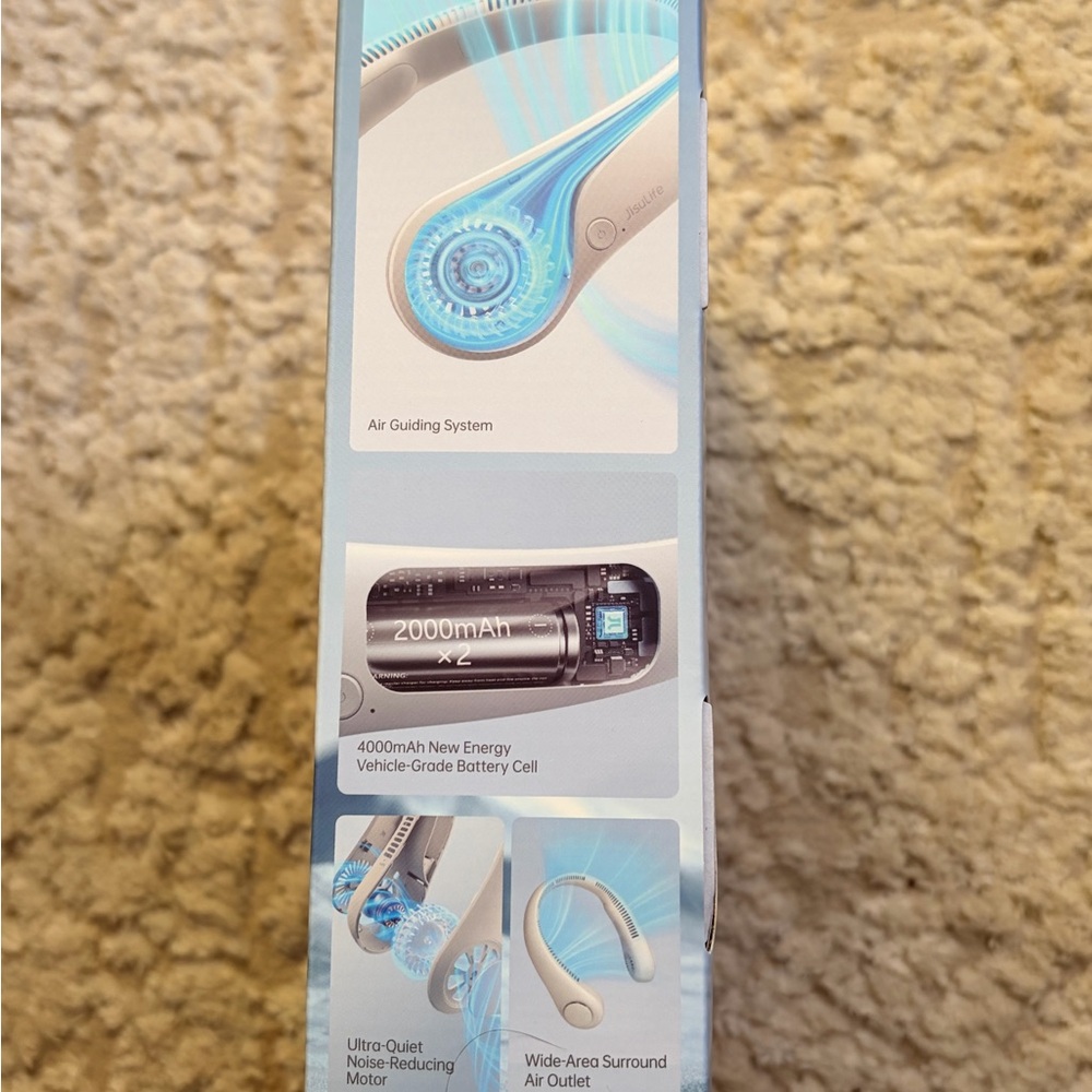 New Never Opened box One JisuLife White Neck Fan - Picture 3 of 11